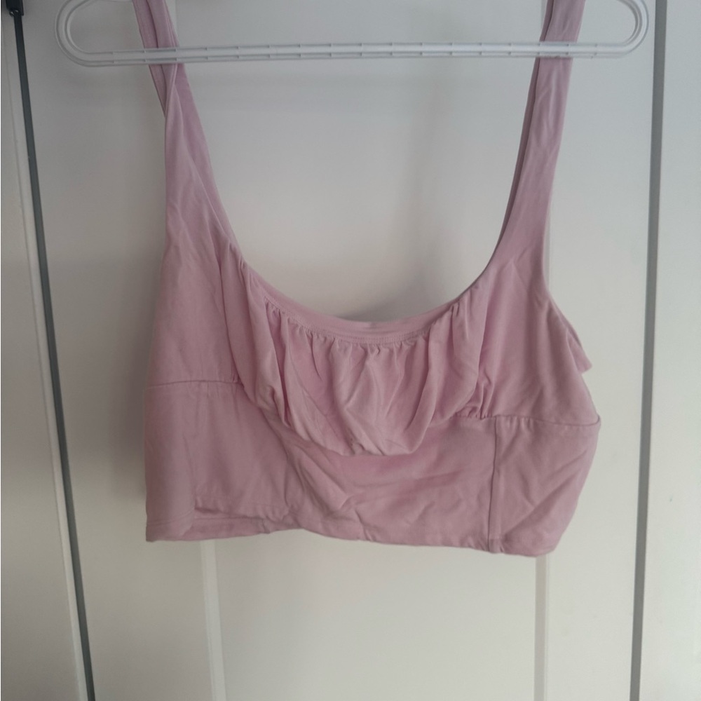 Wilfred Light Pnk crop top Aritzia